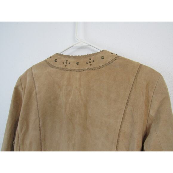 Vintage Pamela McCoy 3/4 Length 100% Suede Studded Western Style Jacket Large - Picture 9 of 9